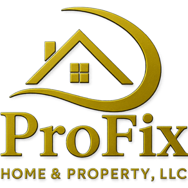 ProFix Home & Property, LLC logo gold small edge transparent