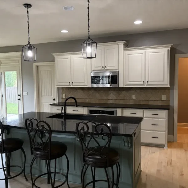 Completed white cabinet painting project